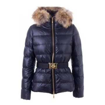Moncler Women's Jacket Angers Hooded With Navy Blue